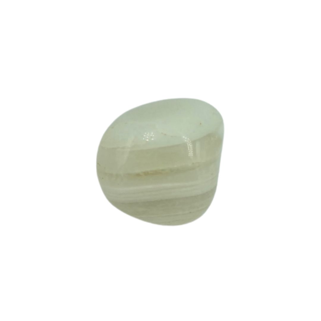 White Banded Agate Tumbled Gemstone Small  - Single