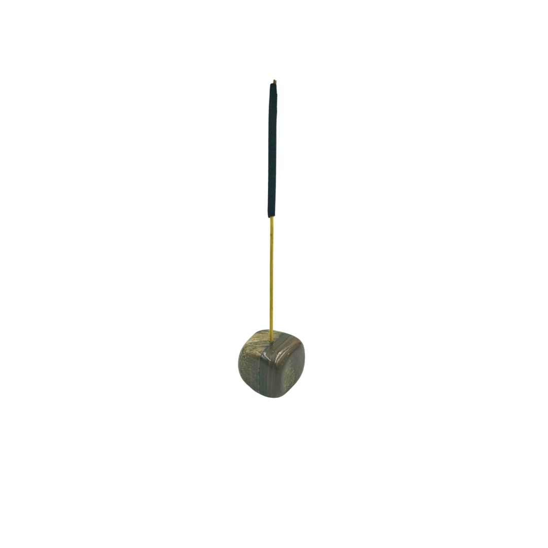 Tigers Eye Tumbled Gemstone Incense Holder