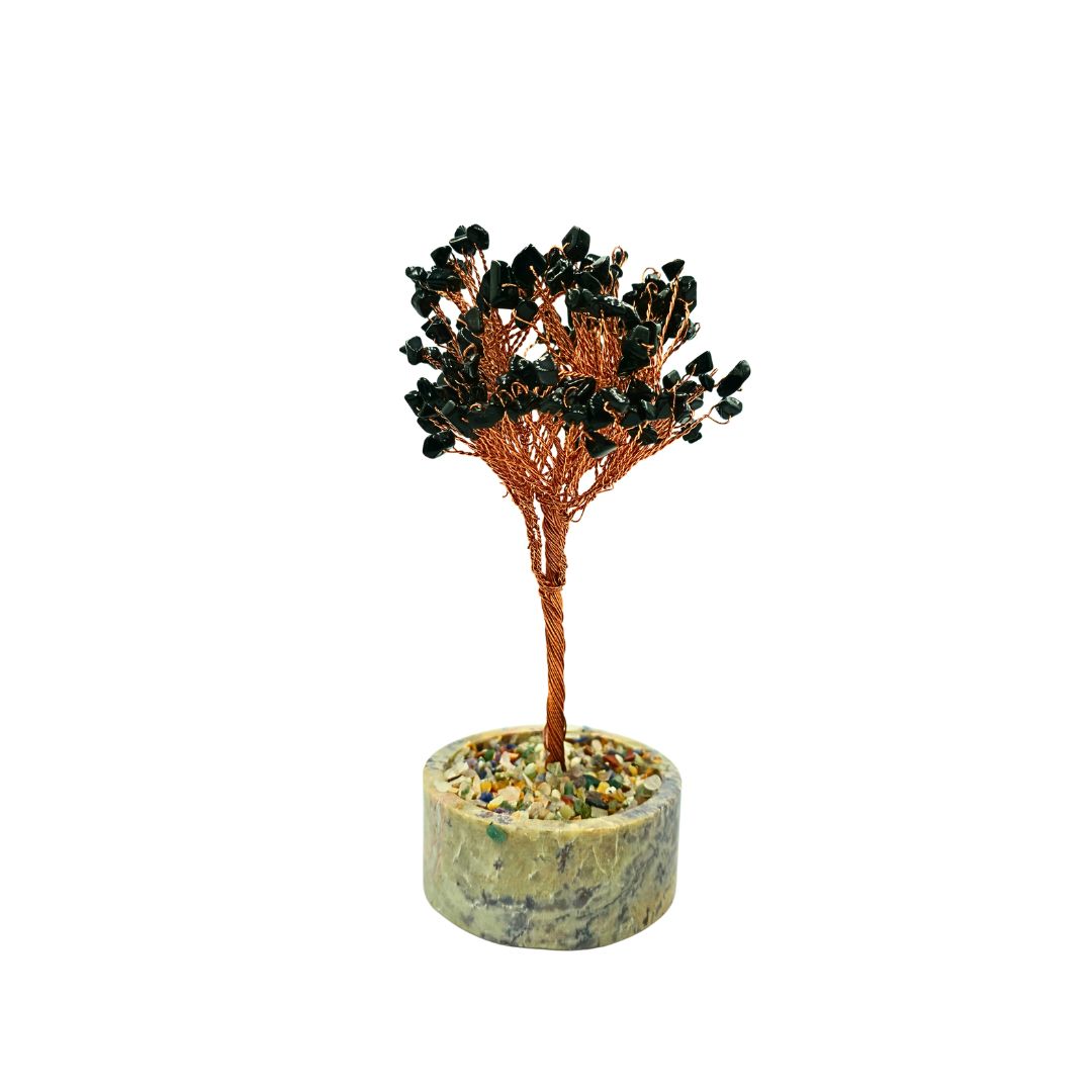 Tourmaline Tree on Copper Wire with Soft Stone and Mix Chip Base (15cm)