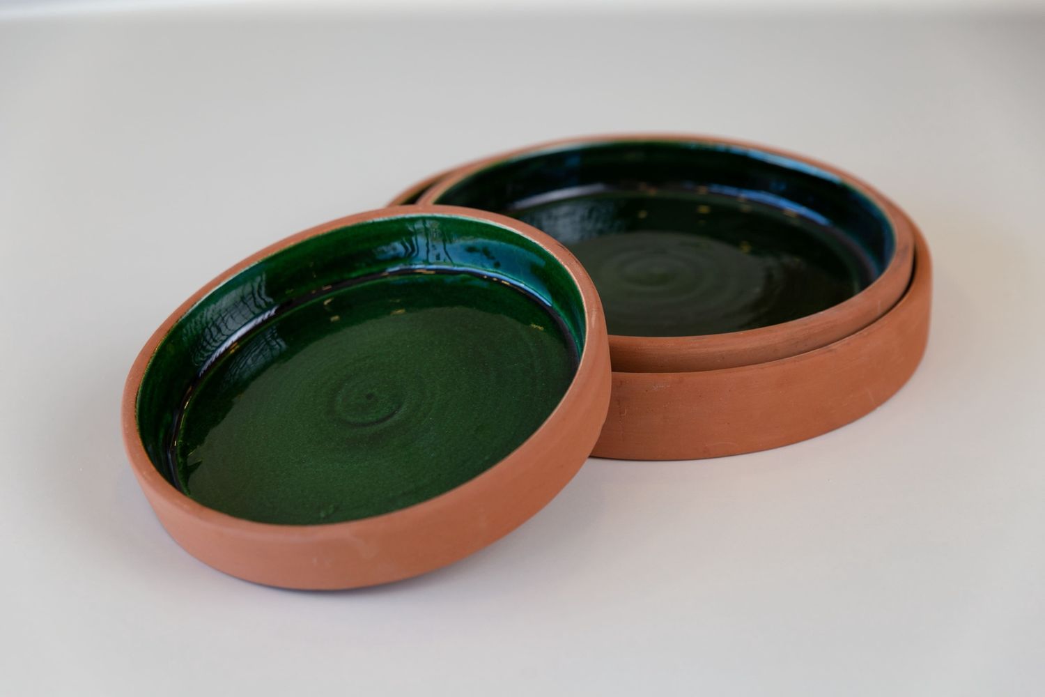 Green Terracotta Plates Set Of 3