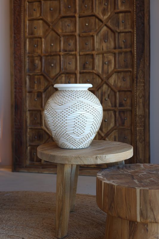 Terracotta Pot Rattan Weave