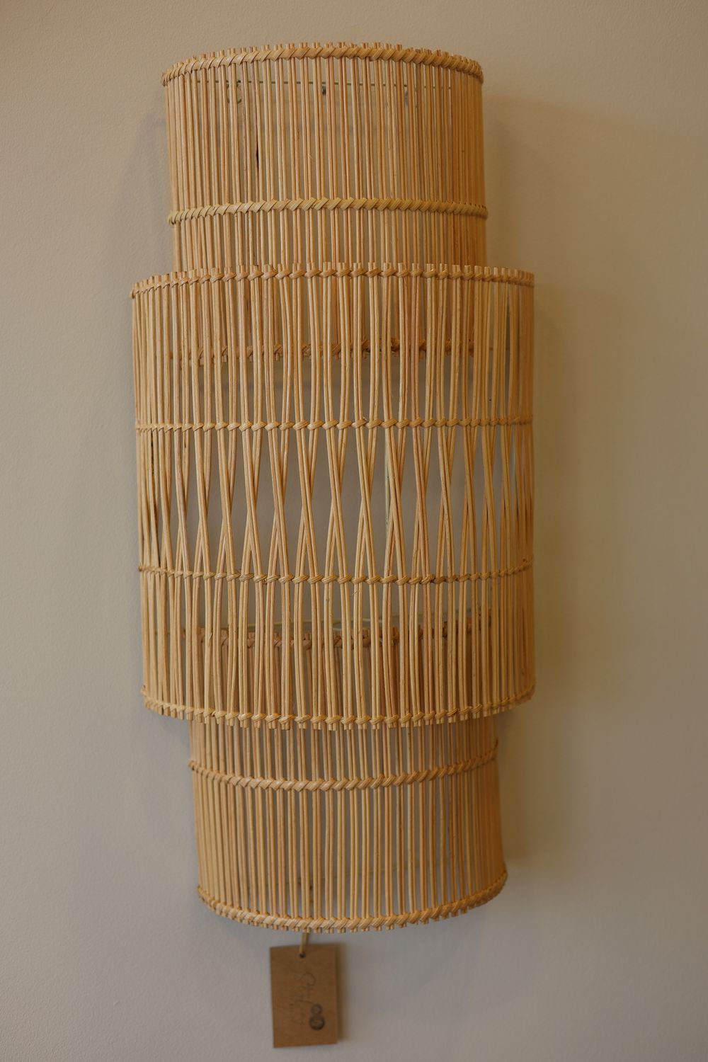 Wandlamp rattan 2 lagen