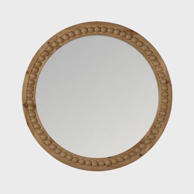 Spiegel Rond houten lijst bubbels (groot)