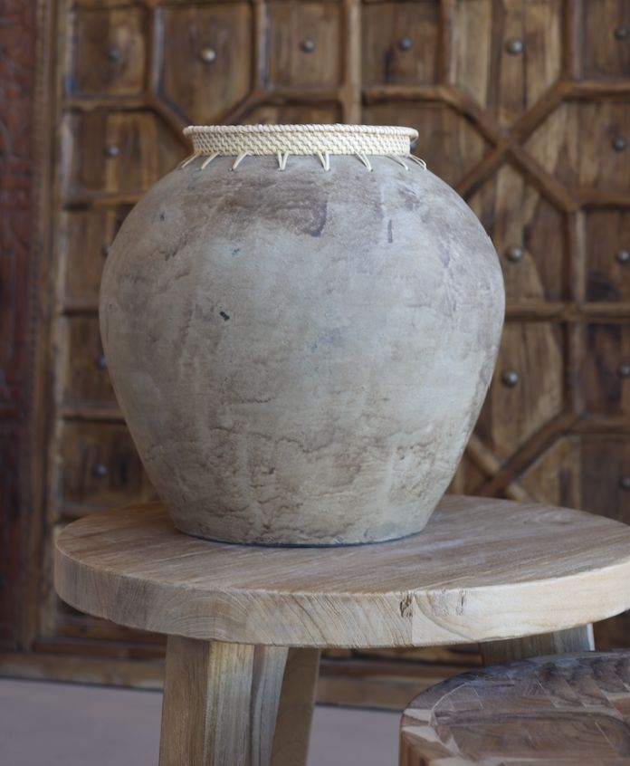 Vaas rustico rattan