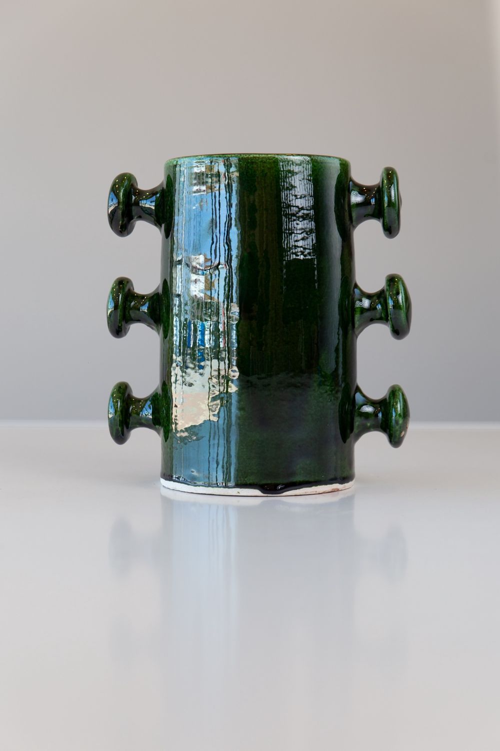 Fekhara Green Button Vase