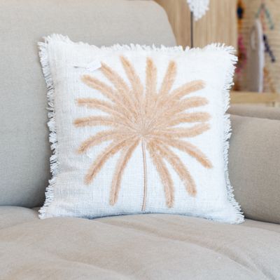 Hand Embroidered Cushion Palm