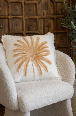 Hand Embroidered Cushion Palm