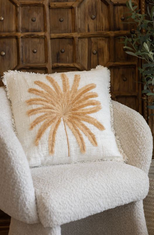 Hand Embroidered Cushion Palm