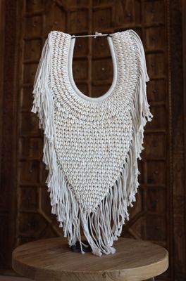 Natural Macrame Necklace on Stand