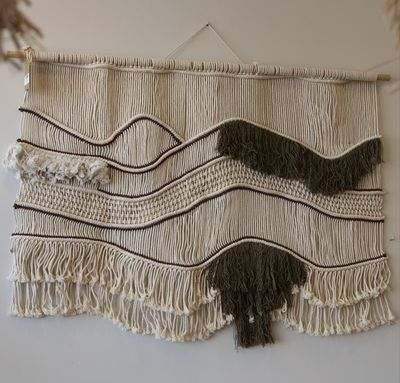 Macrame Wall Hanging grey layers