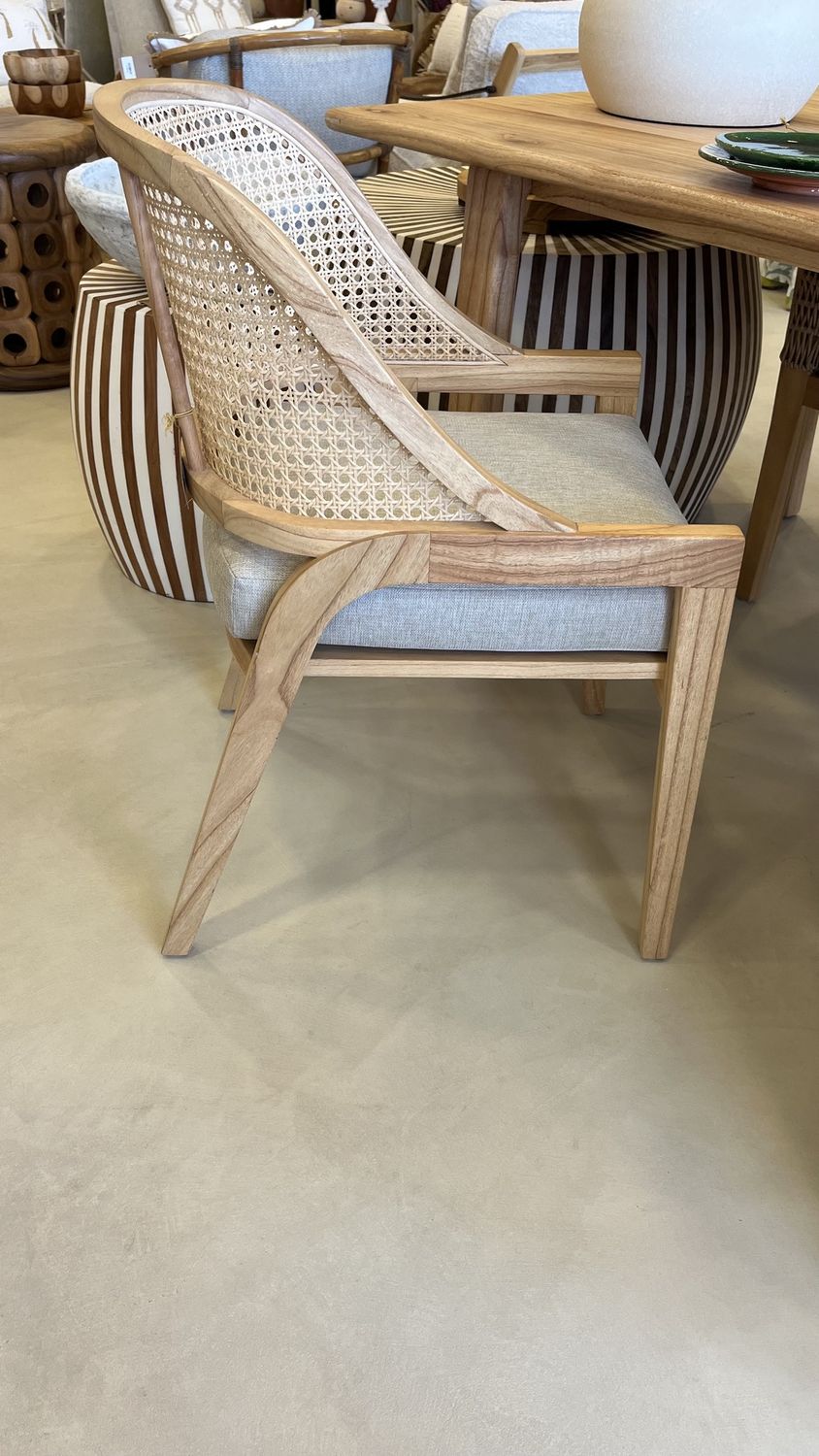 Bella Dining Chair with Rattan Insert