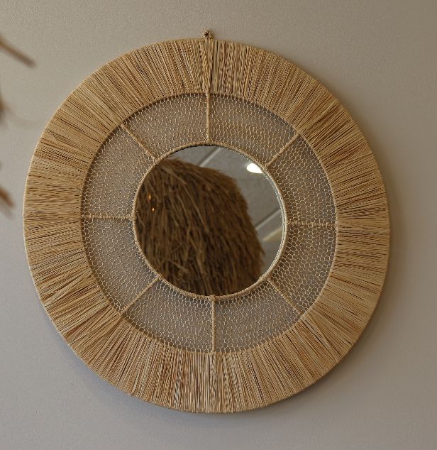Crochet Grass Round Mirror