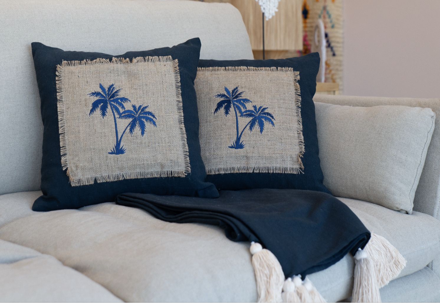 Dark Palm Cushion
