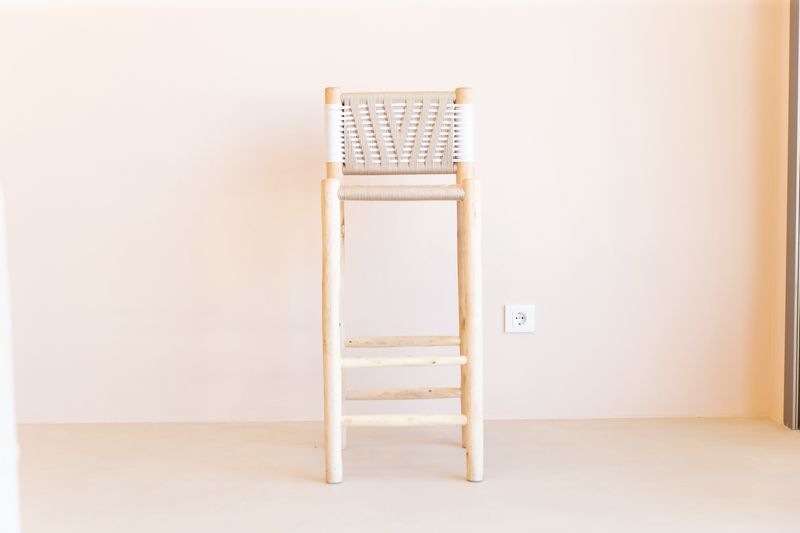 Kenza Barstool wit beige /  70 cm