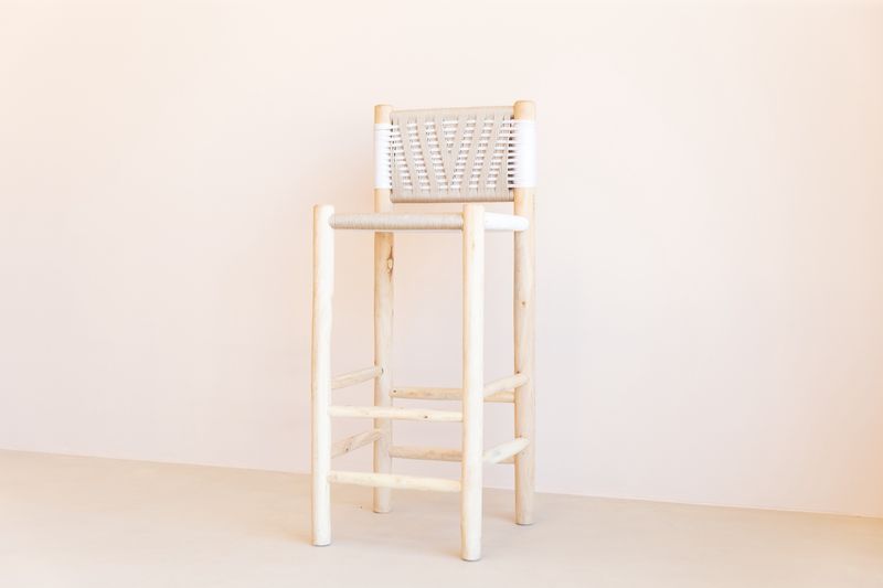 Kenza Barstool wit beige /  70 cm