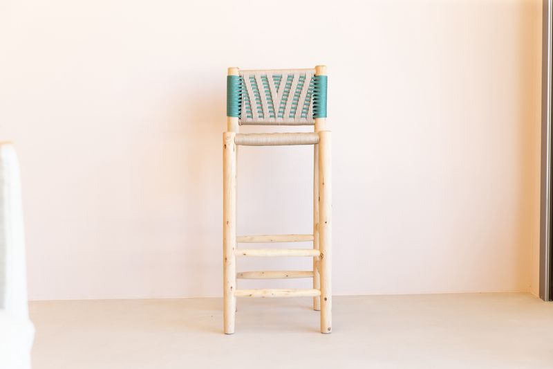 Kenza barstool mint met beige / 70 cm