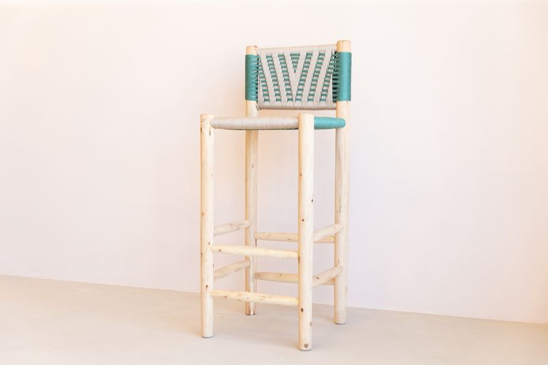 Kenza barstool mint met beige / 70 cm
