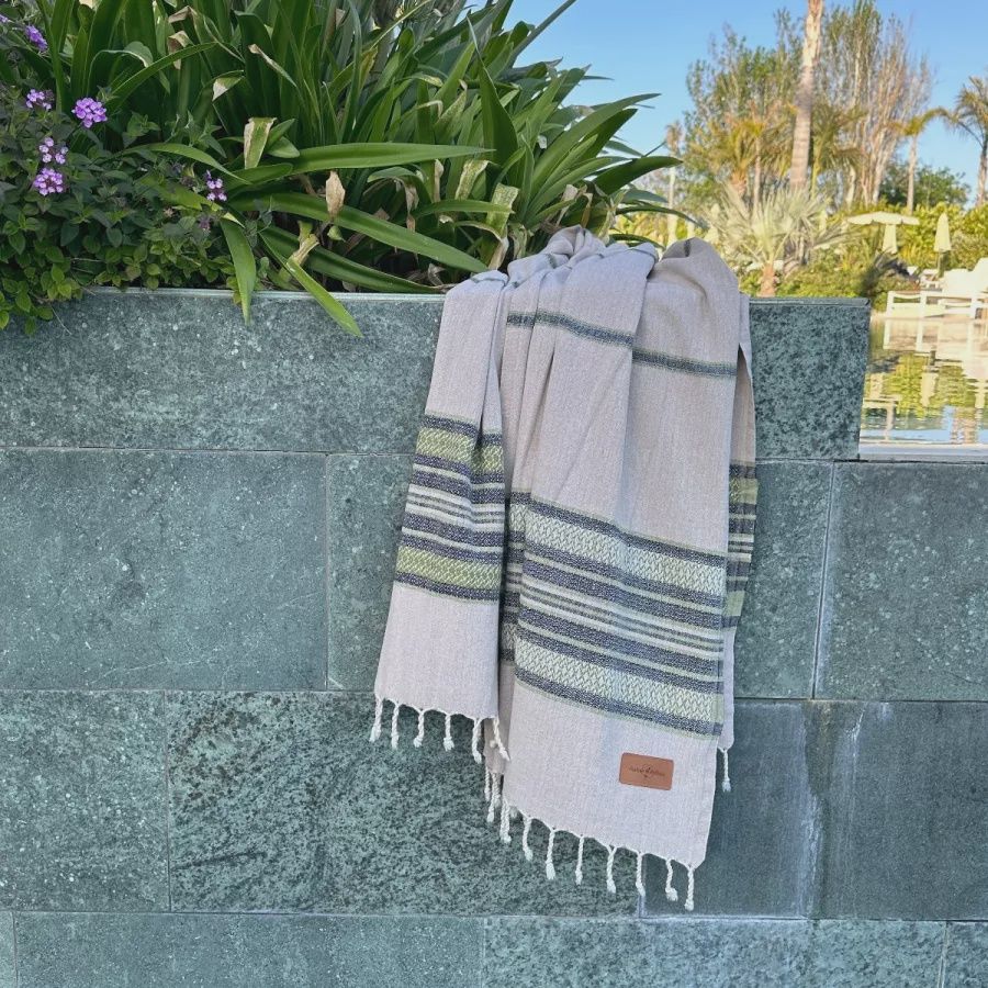 Hamamdoek beige-green