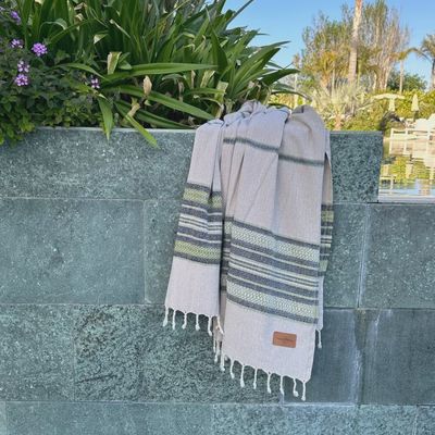 Hamamdoek beige-green