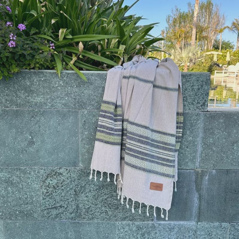 Hamamdoek beige-green