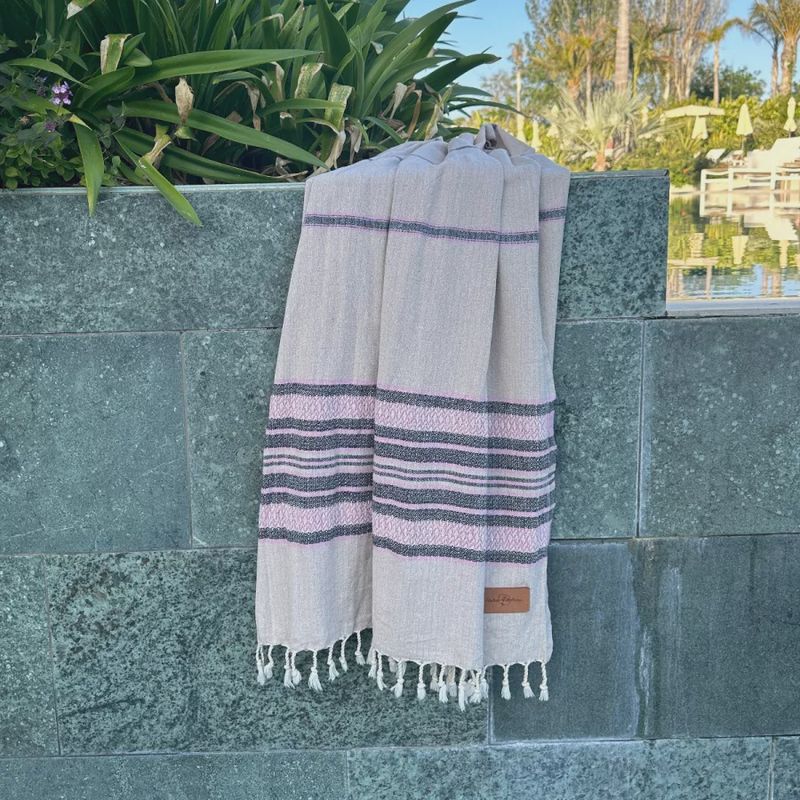 Hamamdoek beige-pink