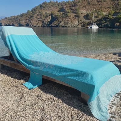 Hamamdoek beachbed cover blue
