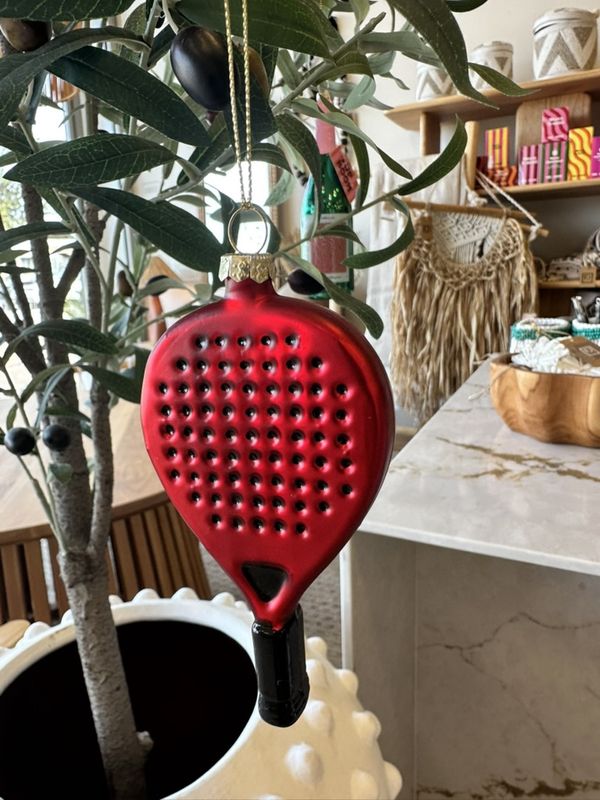 Padelracket rood Kerstornament