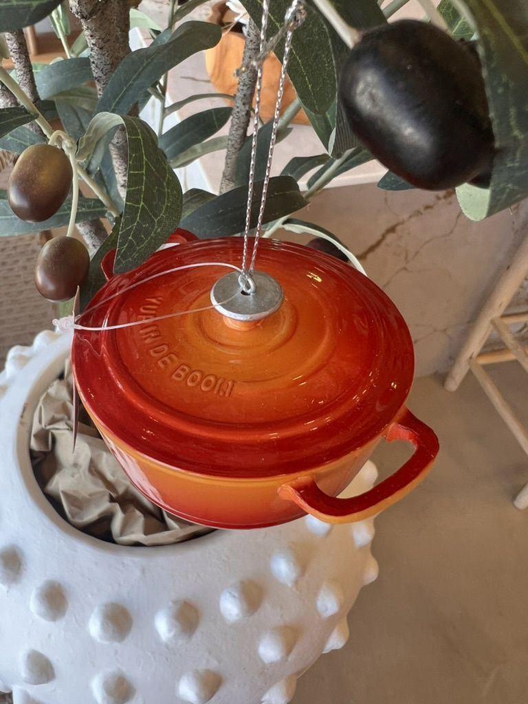 Gietijzeren Pan Oranje Kerstornament