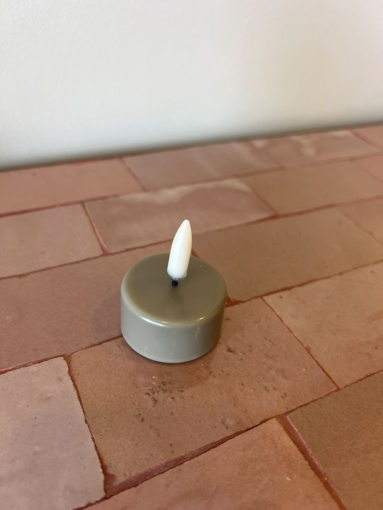 LED tealight 400 battery incl., Sandstone plain