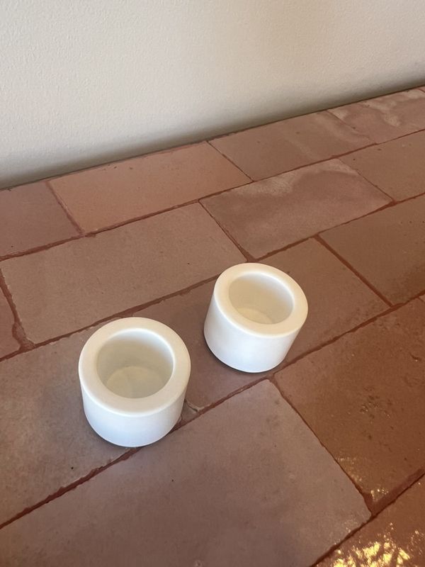 Light Candleholder taper, Matte white, 2-pack