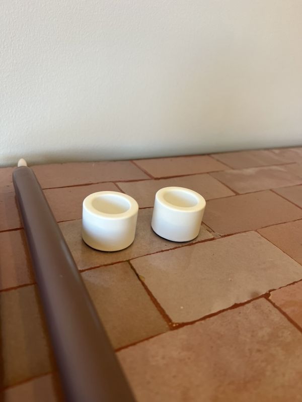 Light Candleholder taper, Matte white, 2-pack