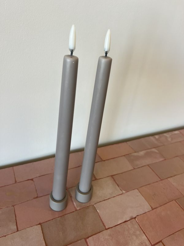 Light Candleholder taper, Sandstone, 2-pack