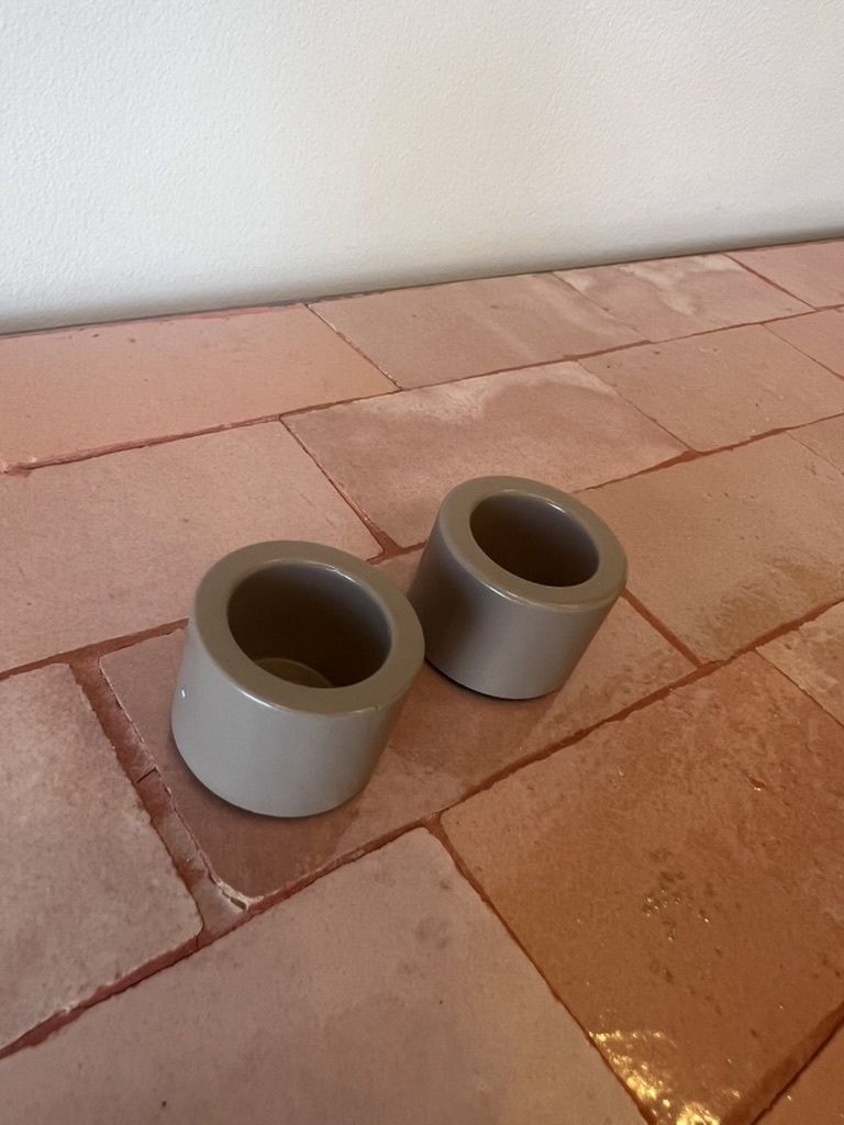 Light Candleholder taper, Sandstone, 2-pack