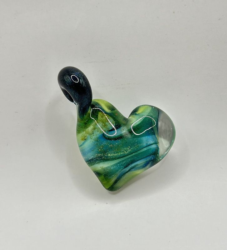 Hand blown glass pendant 50$