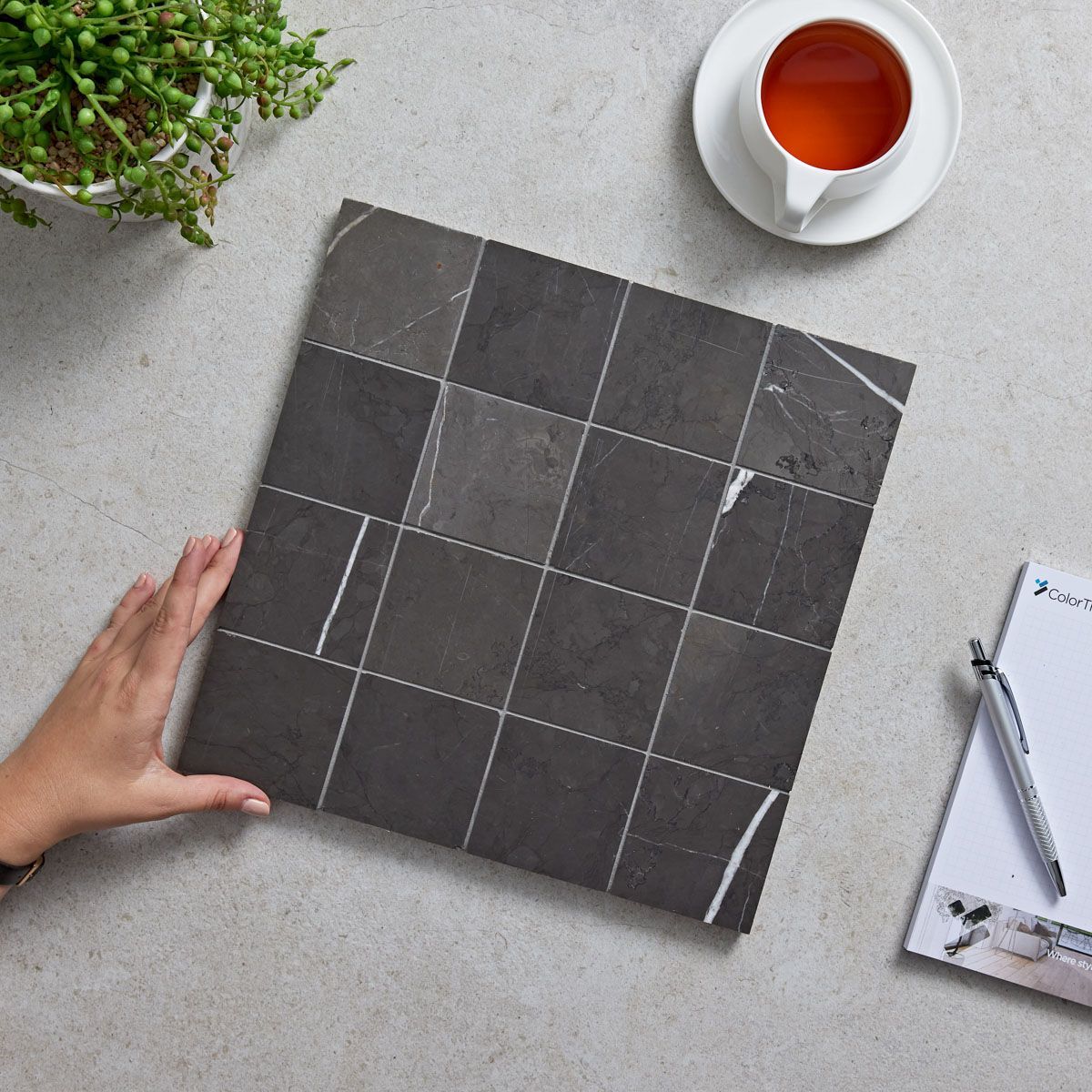 AURA PIETRA GREY HONED SQUARE 75X7MM (PCE) PGSQ75-H 0.093m2/Sheet