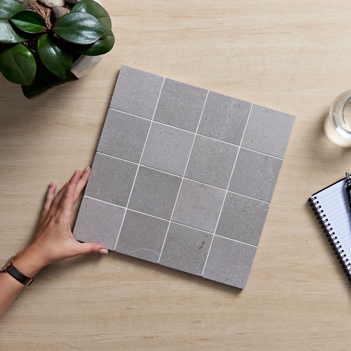 AURA NEW GREY HONED SQUARE 75X7MM (PCE) NGSQ75-H 0.093m2/Sheet