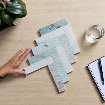 AURA MING GREEN HONED HERRINGBONE 35X150MM (PCE) MGHB35150-H 0.0565m2/Sheet AURA MING GREEN HONED HERRINGBONE 35X150MM (PCE) MGHB35150-H 0.0565m2/Sheet