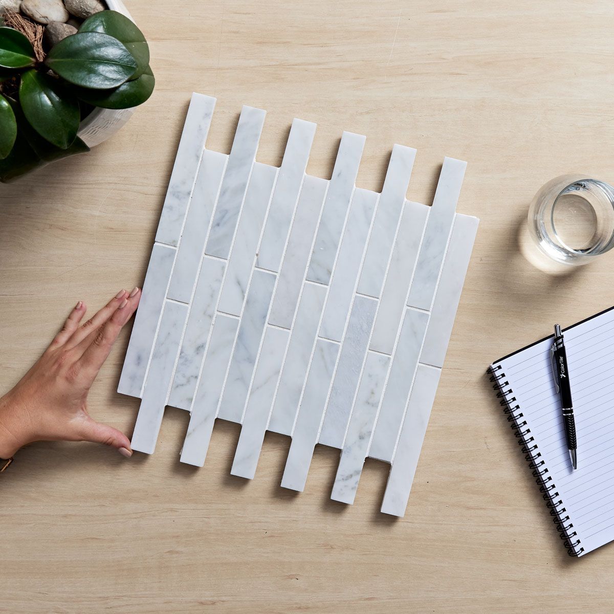 AURA CARRARA HONED BRICK 23X148MM (PCE) CABR23148-H 0.09m2/Sheet