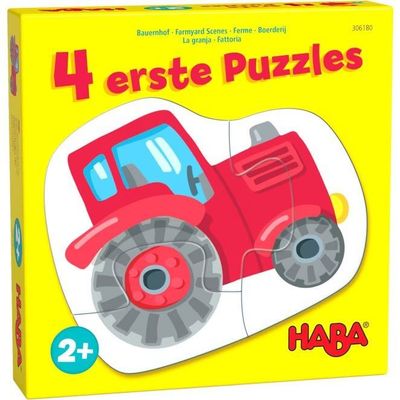 Haba 4 erste Puzzles – Bauernhof für Kleinkinder, mit tierischen Motiven und farbenfrohem Design, ideales Kinderpuzzle als Lernspielzeug