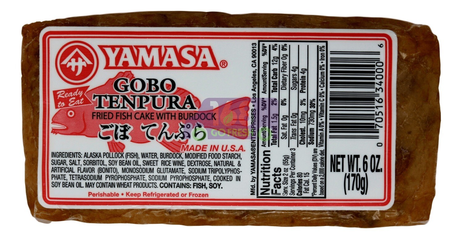 Gobo tempura fish cakeYamasa Gomoku (牛蒡)鱼饼(红)(6OZ)