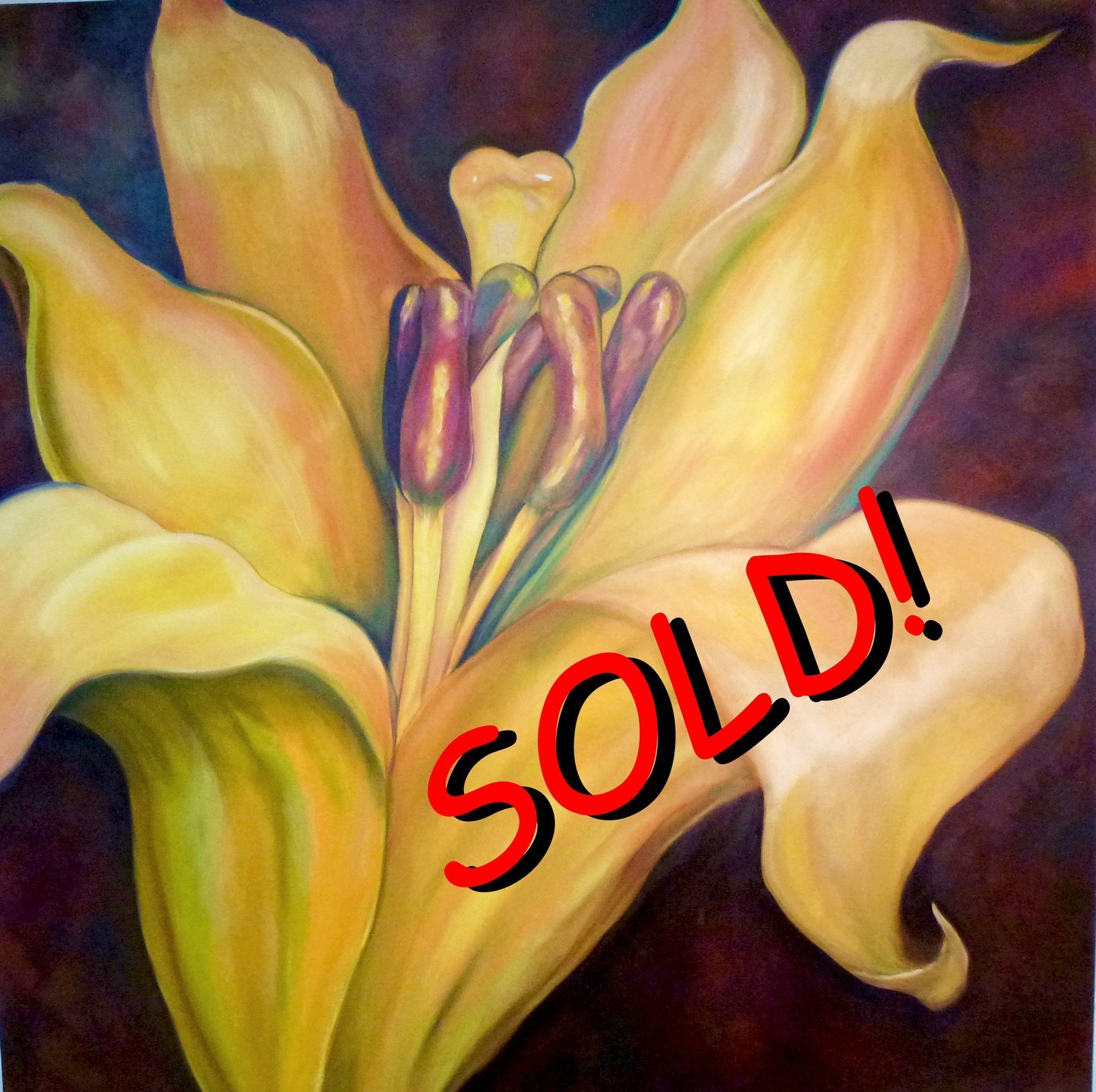 &quot;Miss Lily&quot; Original Oil on Canvas, 48&quot; x 48&quot;