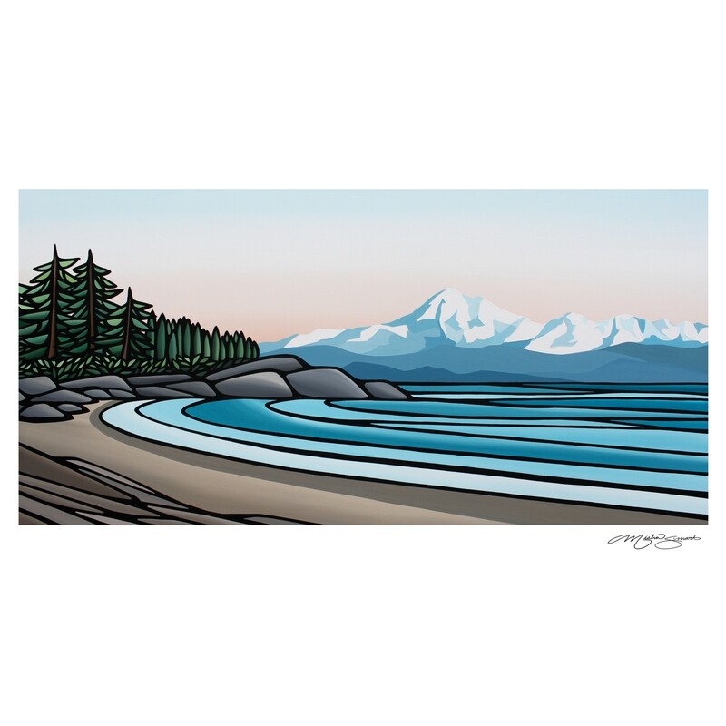 Art Print- Willows Beach- Views of Cattle Point an Mount Baker