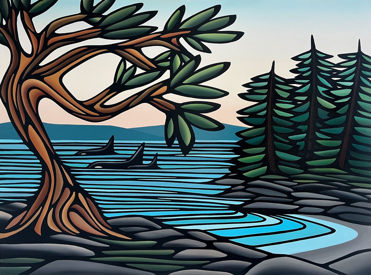 Art Print- Arbutus Cove- Orcas Spotted