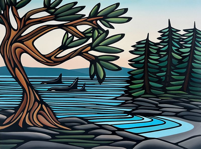 Art Print- Arbutus Cove- Orcas Spotted
