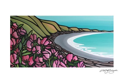Art Print- Among the Sweet Peas- Views of Clover Point