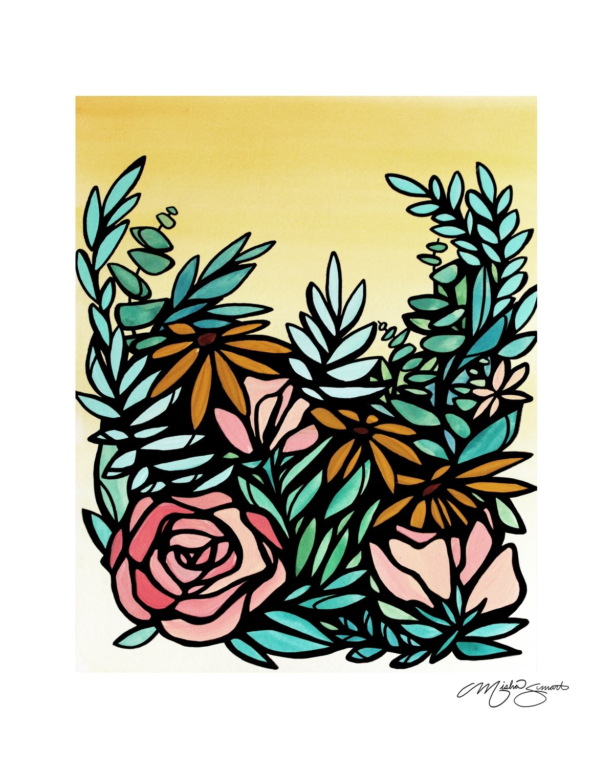 Original Art- Framed 'Floral Study 03'