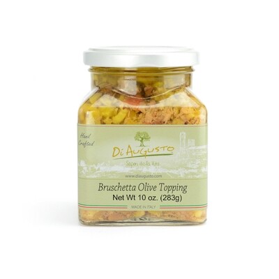 Jar of bruschetta olive topping by Di Augusto