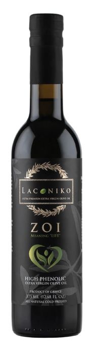 375 ml bottle of Laconiko ZOI Ultra-High Phenolic Extra-Virgin Olive Oil – Greek EVOO rich in oleocanthal and polyphenols