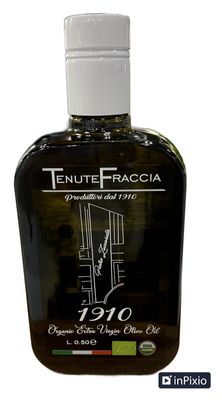500 ml bottle of Tenute Fraccia 1910 Extra-Virgin Olive Oil – Sicilian EVOO from Santa Ninfa with DOP Valli Trapanesi certifi