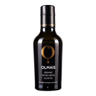 Bottle of Olmais Organic Extra Virgin Olive Oil – 500 ml, cold-pressed Cobrancosa EVOO from Portugal’s Trás-os-Montes region